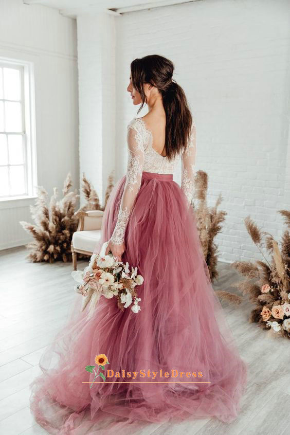 dusty blush wedding dress