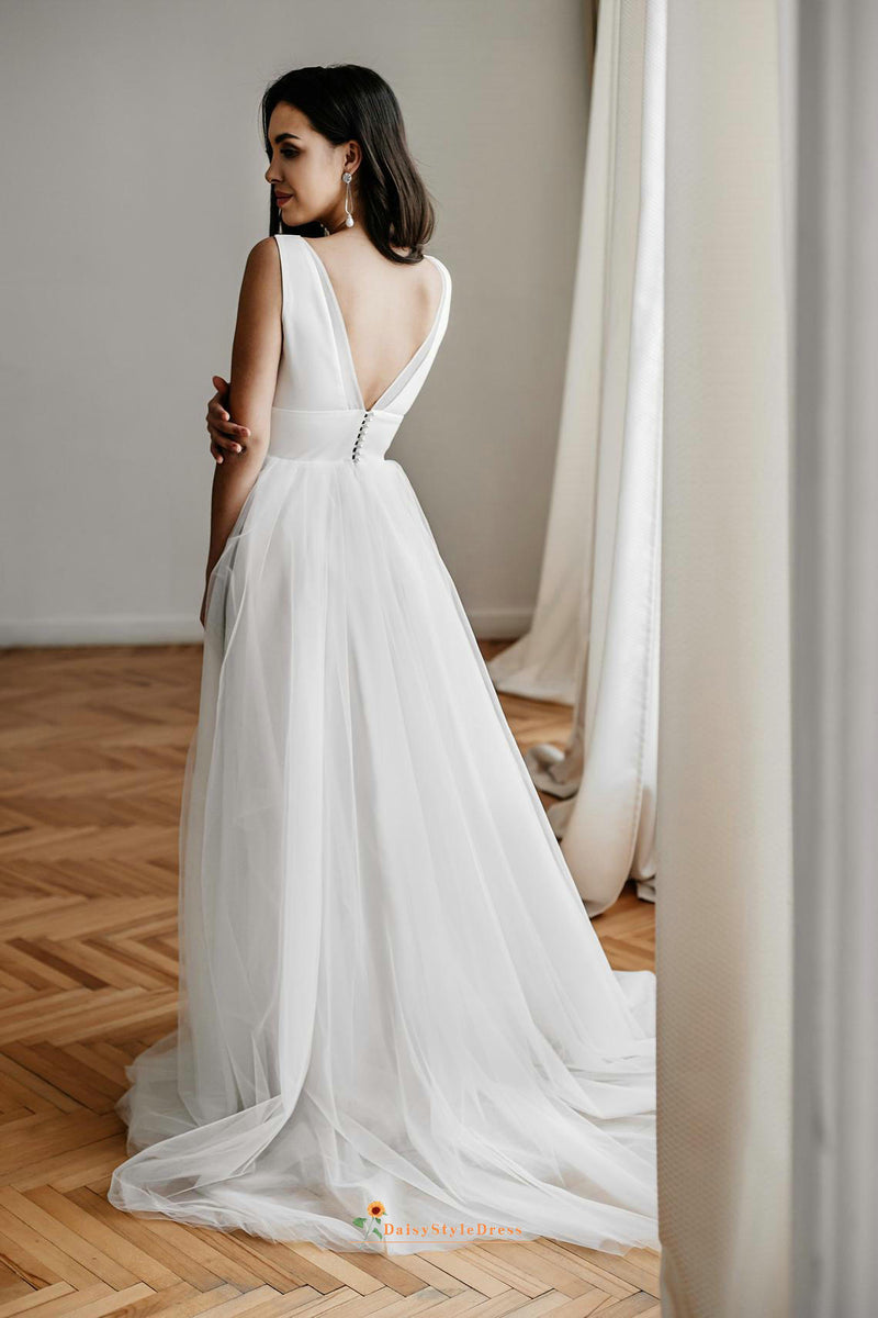 v-back wedding dress