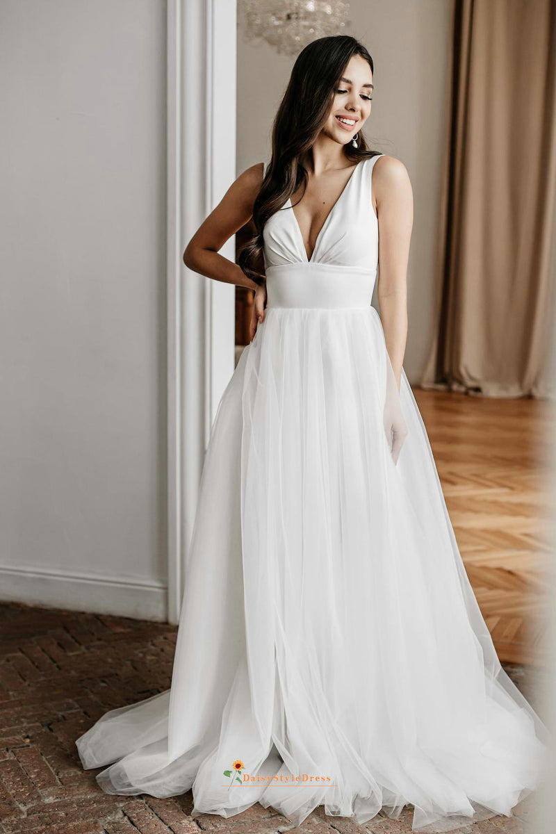 v-neckline wedding dress