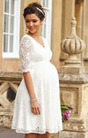 half sleeve short informal wedding dress