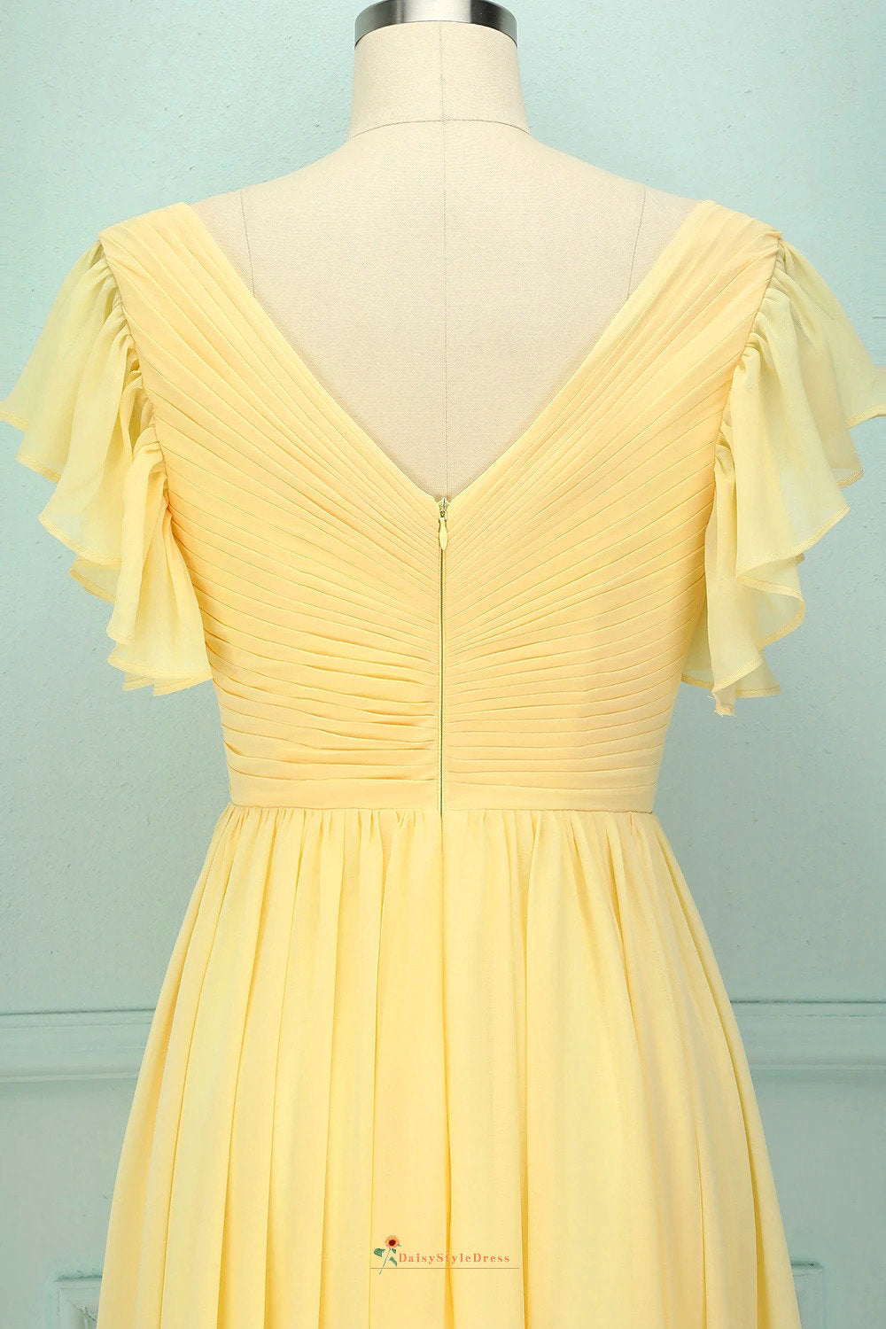 Long Yellow Boho Bridesmaid Dress daisystyledress Long Yellow Boho Bridesmaid Dress daisystyledress