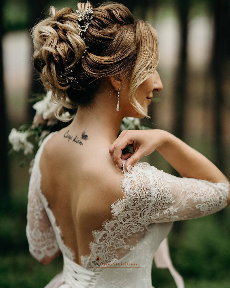 v-back wedding dress