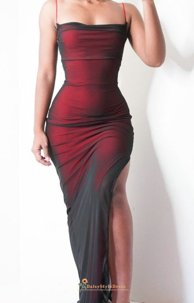 fit and flare red prom dress