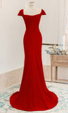 fit and flare red party dress
