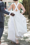 criss-cross back wedding dress