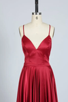 dark red prom dress