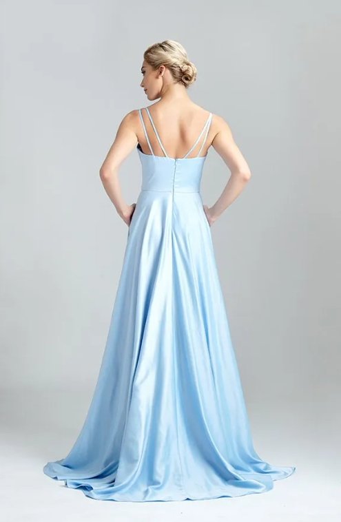 sky blue prom dress