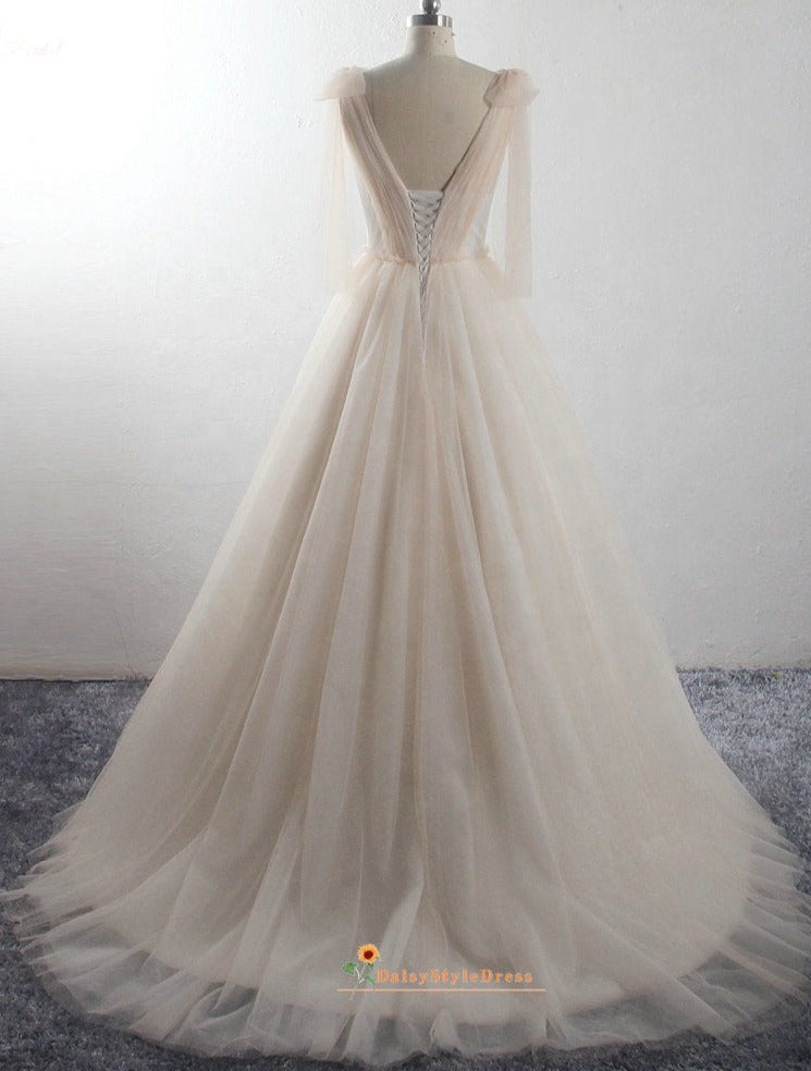 cream wedding dress