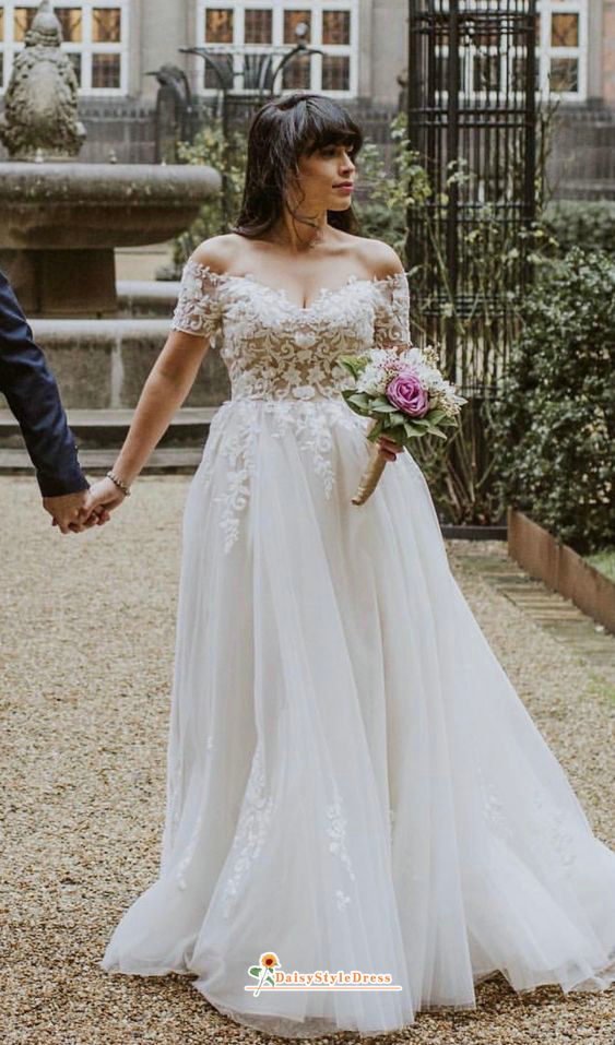 short sleeve wedding dress