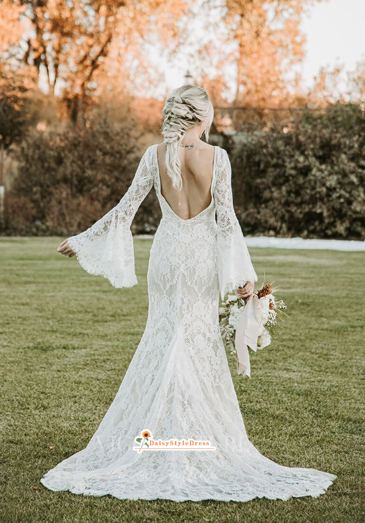 boho lace wedding dress