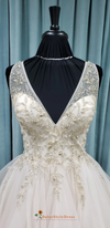 v-neck wedding dress