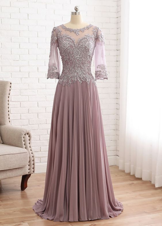 long sleeve mother of the bride dresses 3/4 Sleeve Mother of The Bride Dress – daisystyledress