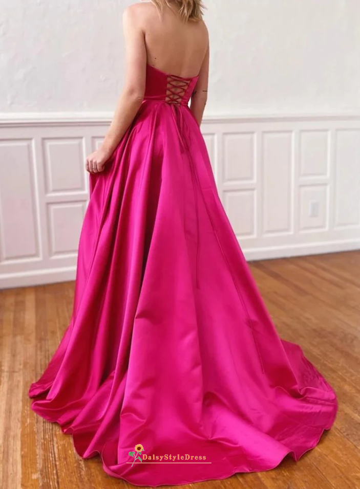 Sexy Slit Fit and Flare Red Lace Prom Dress – daisystyledress