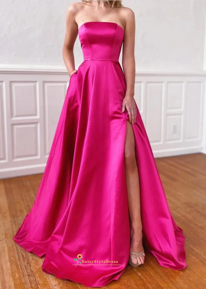 hot pink prom dress