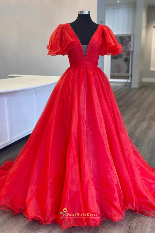 Sexy Slit Fit and Flare Red Lace Prom Dress – daisystyledress