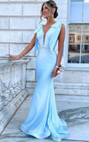 sky blue prom dress