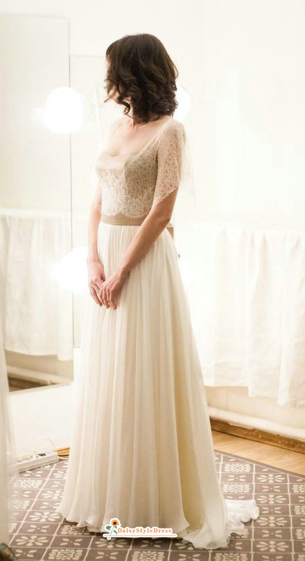 Vintage Lace Colorful Boho Wedding Dress daisystyledress Vintage Lace Colorful Boho Wedding Dress daisystyledress